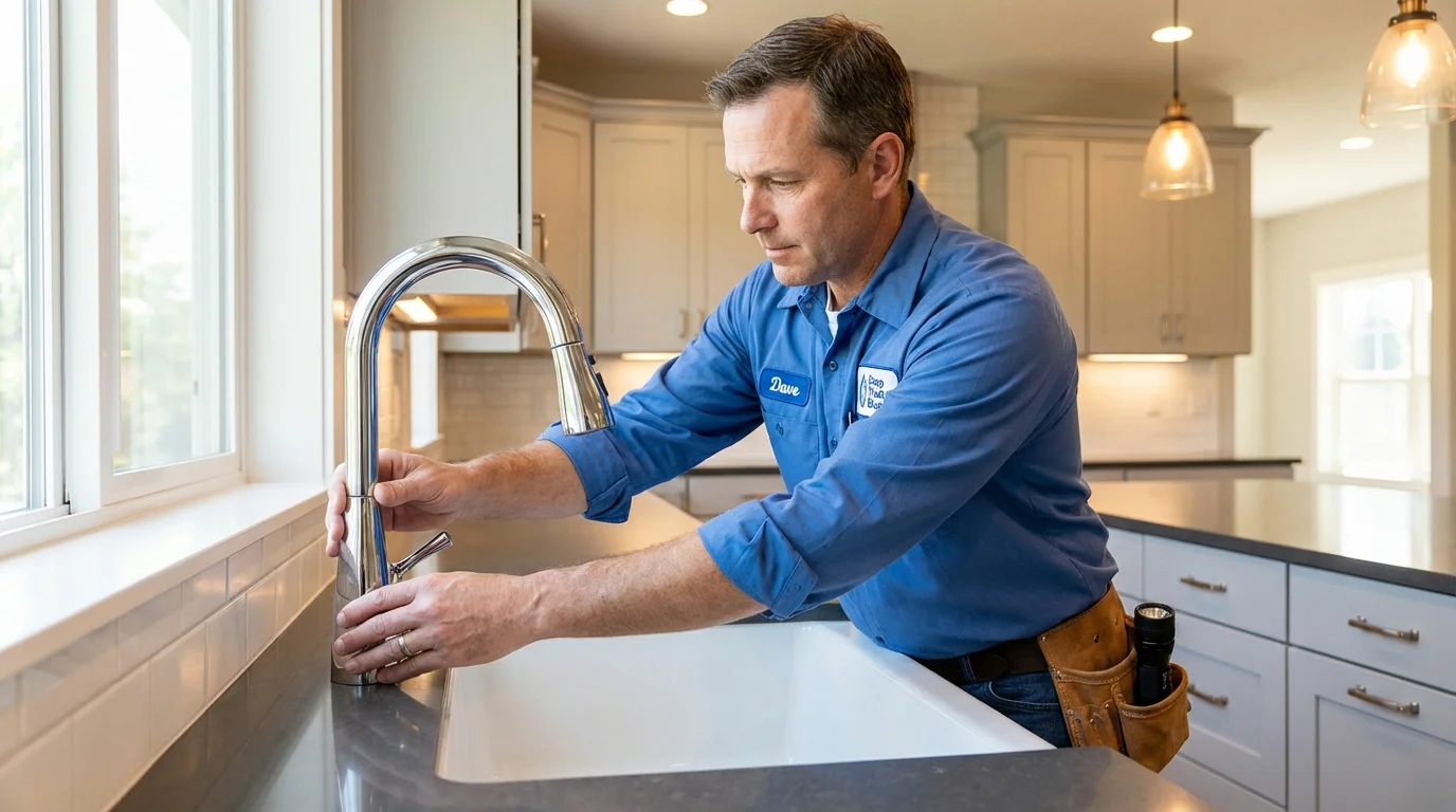 Kitchen faucet installation by Johns Plumbing LLC in Ingleside